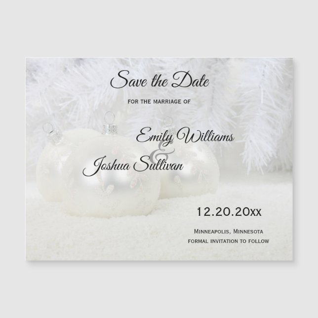 White Christmas | Winter Wedding Save the Date (Front)