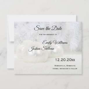 White Christmas Winter Wedding Save The Date