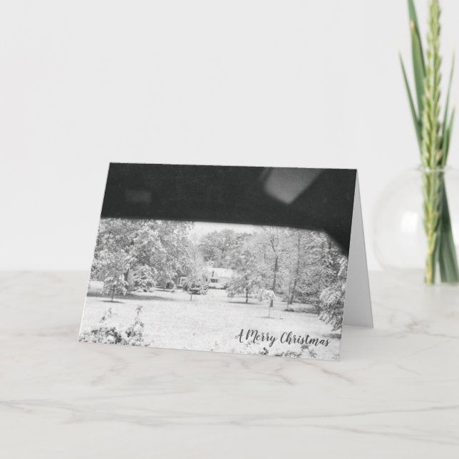 White Christmas Wintry Holiday Card (Front)