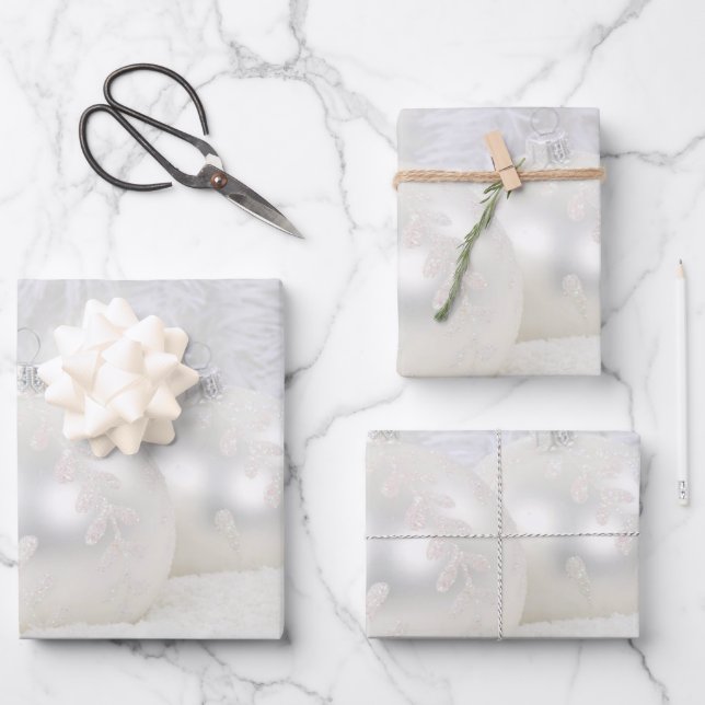 White Christmas Wrapping Paper Sheet (Front)
