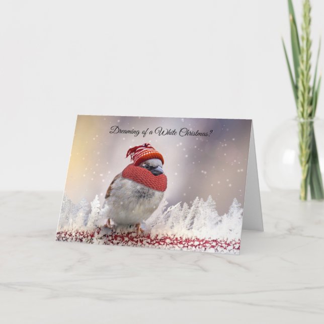 White ChristmasSnowbird Florida Christmas Card (Front)