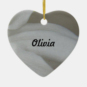 White Chrysanthemum Heart Custom Ceramic Tree Decoration