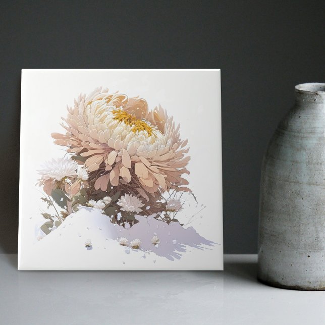 White Chrysanthemum Mountain Breaking Through Snow Tile (Creator Uploaded)