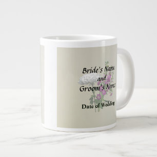 White Chrysanthemums and Purple Snapdragons Large Coffee Mug