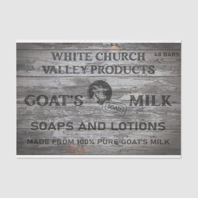 White Church Goat's Milk Decoupage Paper (Front)