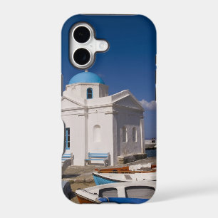 White church on the beach near the Aegean Sea on