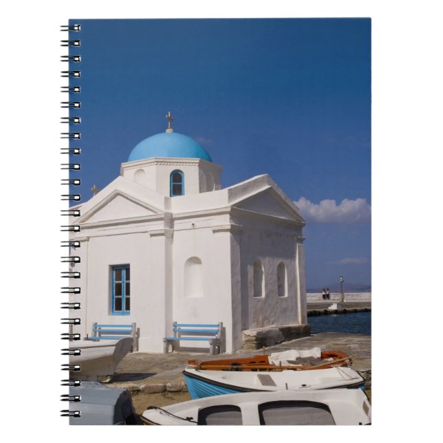 White church on the beach near the Aegean Sea on Notebook (Front)