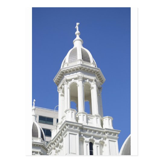 White Church tower, Downtown San Jose California Postcard