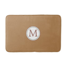 White Circle Banner Monogram on Brown