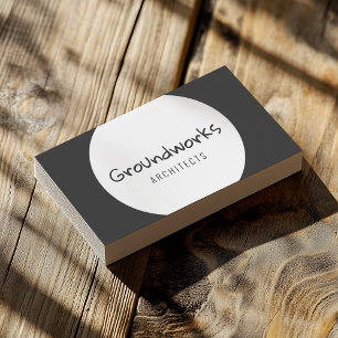 White Circle Groundworks Architects Grey Landscape Business Card