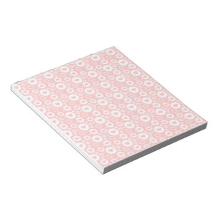 White Circle Hearts Notepad