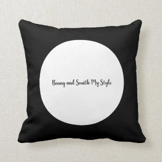 White Circle on Black Benny and Smith My Style Cushion