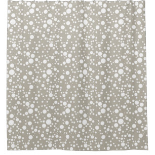 white circles champagne \ polka dots shower curtain