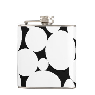 WHITE CIRCLES HIP FLASK