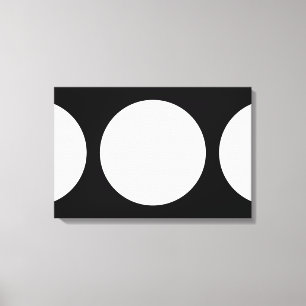 White Circles on Black Canvas Print