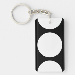White Circles on Black Key Ring