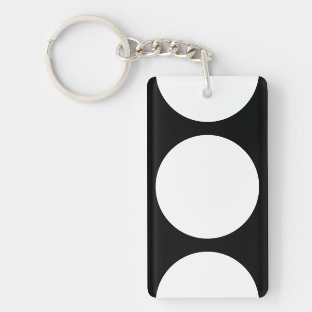 White Circles on Black Key Ring (Front)