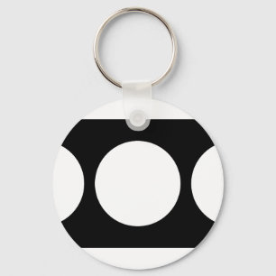White Circles on Black Key Ring