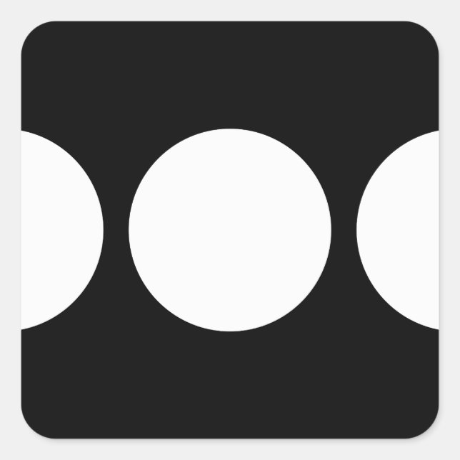 White Circles on Black Square Sticker (Front)