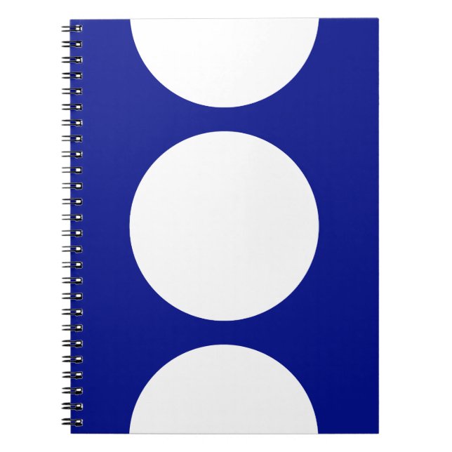White Circles on Blue Notebook (Front)
