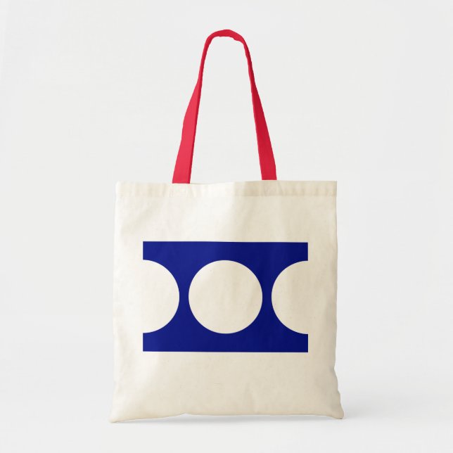 White Circles on Blue Tote Bag (Front)