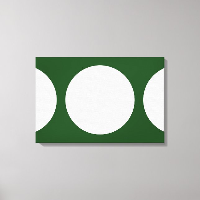 White Circles on Green Canvas Print (Front)