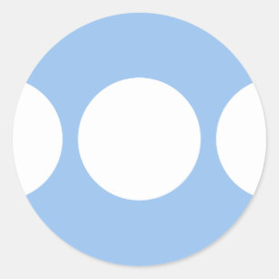 White Circles on Light Blue Classic Round Sticker