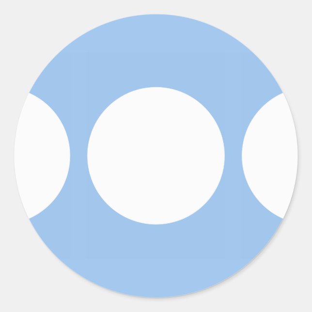 White Circles on Light Blue Classic Round Sticker (Front)
