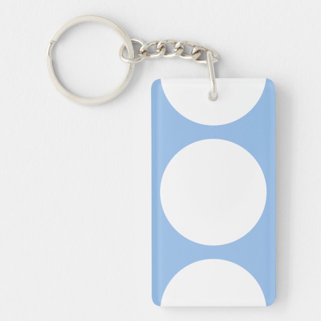 White Circles on Light Blue Key Ring (Front)