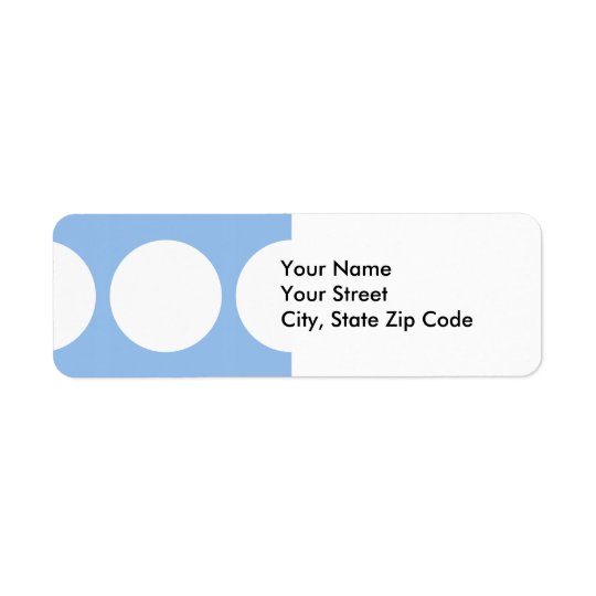 White Circles on Light Blue return address label