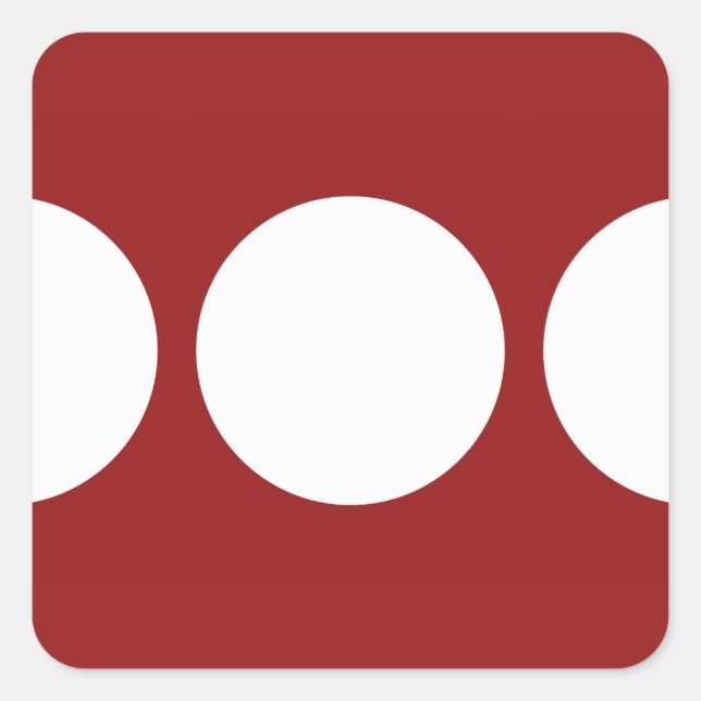White Circles on Red Square Sticker (Front)