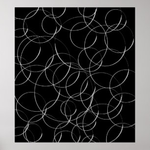 White circles pattern poster
