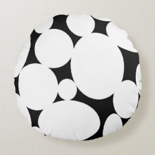WHITE CIRCLES ROUND CUSHION
