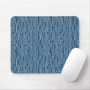 White Circuit Lines  Mouse Mat