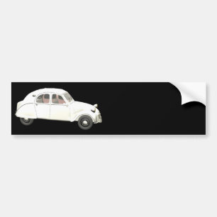 White Citroen 2CV Bumper Sticker