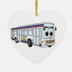White City Bus Cartoon Ceramic Tree Decoration