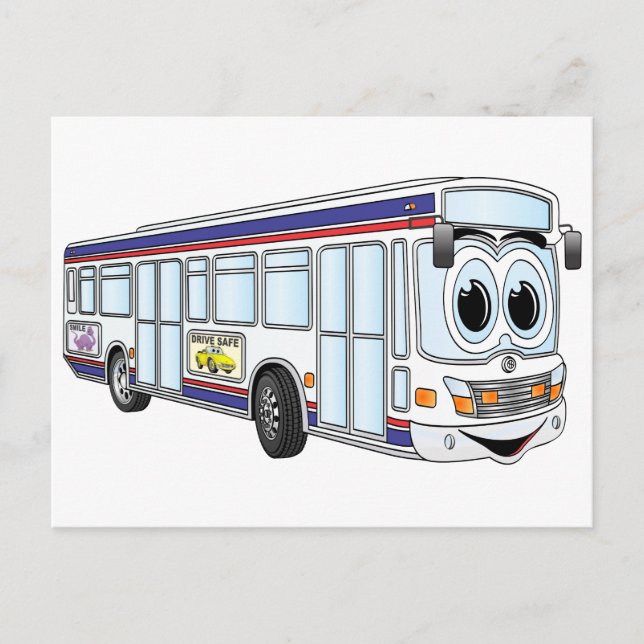 White City Bus Cartoon Postcard (Front)