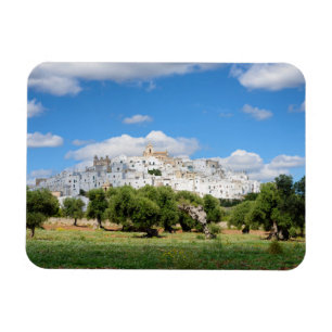 White city Ostuni, Puglia rectangular magnet