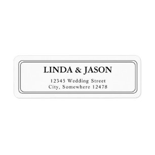 White Classic Script Wedding Return Address