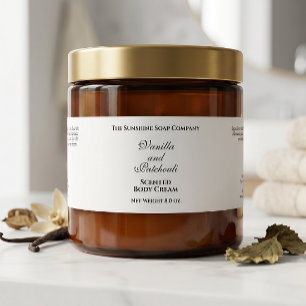 White Classic Style Waterproof Cosmetics Jar Label