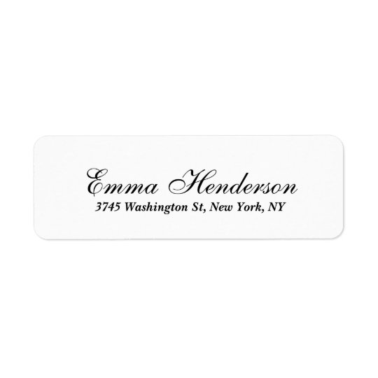 White Classical Professional Elegant Script Text Return Address Label