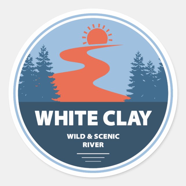 White Clay Wild And Scenic River Classic Round Sticker (Front)