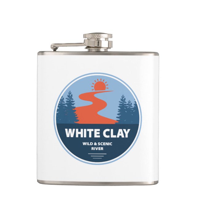 White Clay Wild And Scenic River Hip Flask (Front)