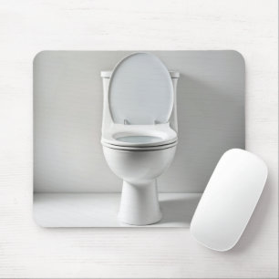 White Clean Toilet Mouse Mat