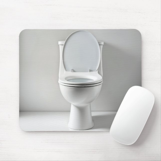 White Clean Toilet Mouse Mat (With Mouse)