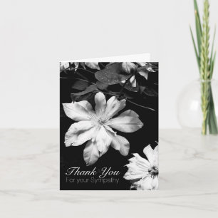 White Clematis 1 Sympathy Thank You Note Card