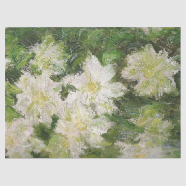 White Clematis by Claude Monet Tissue Paper (Front)