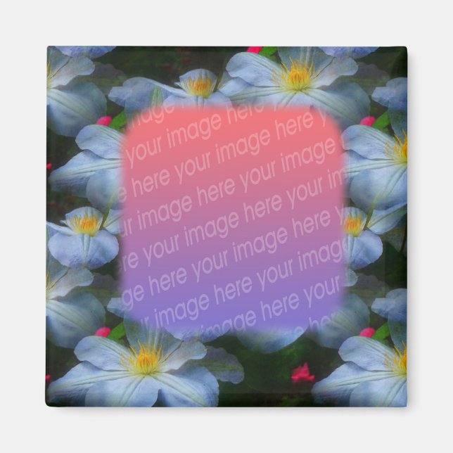 White Clematis Flower Your Photo Magnet (Front)
