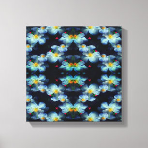 White Clematis Flowers Abstract Canvas Print