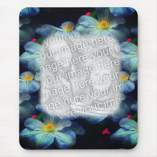 White Clematis Flowers Your Photo Frame Mouse Mat (Front)